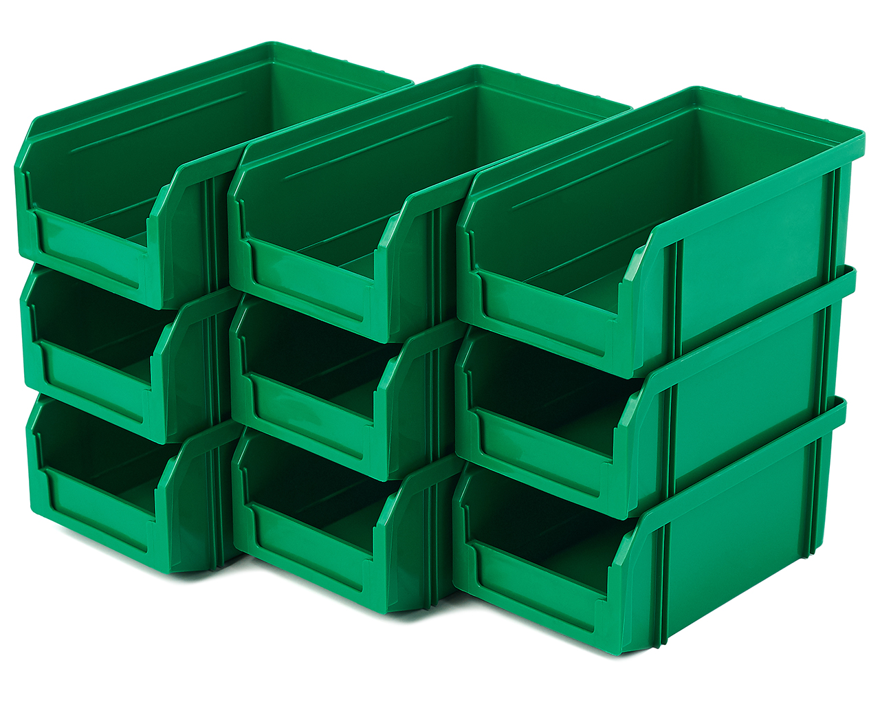 Пластиковый ящик Стелла-техник V-1-К9-зеленый, 171х102х75 мм, комплект 9 шт